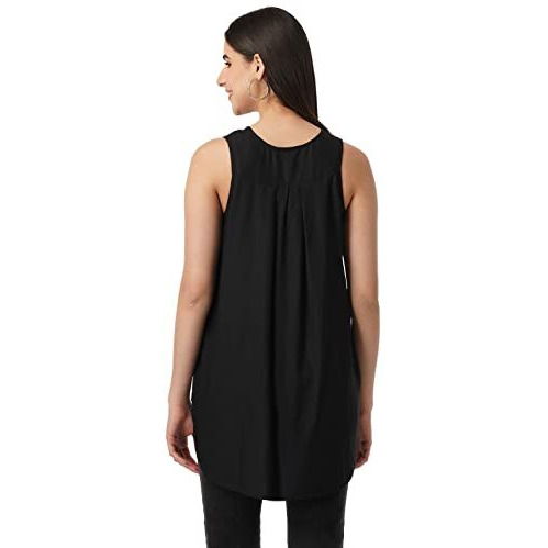 FYLTR Women's Solid Regular Fit Blouse (FYLSS23WB-014_Black Heart XL)