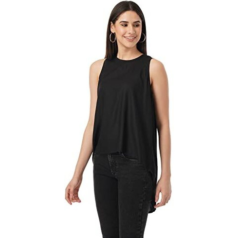 FYLTR Women's Solid Regular Fit Blouse (FYLSS23WB-014_Black Heart XL)