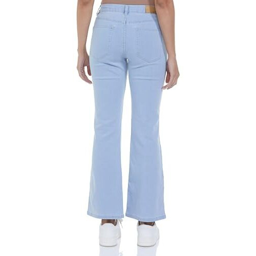 INKD Women's Flared Bootcut Pullon Jeans - Mid-Rise| Enzyme Wash | Classic 5 Pocket Styling (INKSS24WJN-406-Seaside Slate-28)