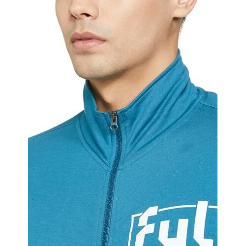 FYLTR Men's Casual Stand Collar Jacket With Rib Details - Full Zipper | Full Sleeve Branding | Casual Winterwear For Men