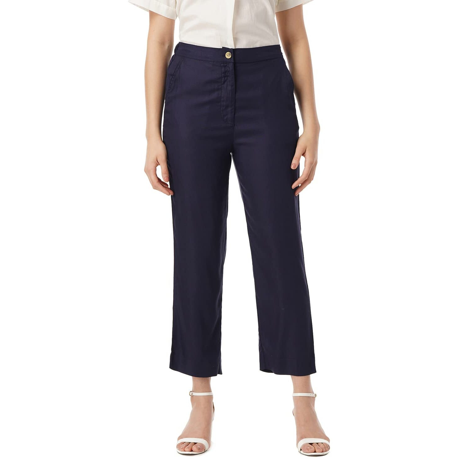 FYLTR Women's Casual Pull-up Pants -Soft Handfeel (Heavy Navy, 32)