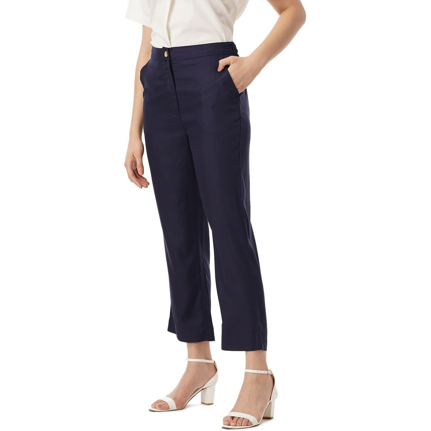 FYLTR Women's Casual Pull-up Pants -Soft Handfeel (Heavy Navy, 32)