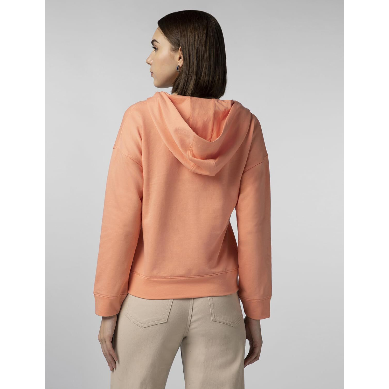 FYLTR Women's Drop Shoulder Hoodie with Lace Up Neck Detailing & Contrast Drawcord