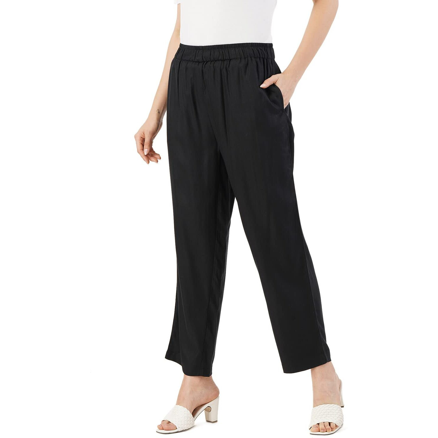 FYLTR Women's Regular Pants (FYLSS23WP-027_Black Heart_28)