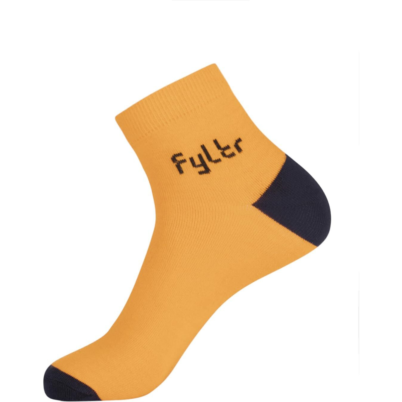 FYLTR Men's Cotton Blend Ankle Length Socks Solid Color | Pack Of 2 | Anti-Microbial | Anti-Odor (Gleaming Orange-Every Ebony), Black,Yellow