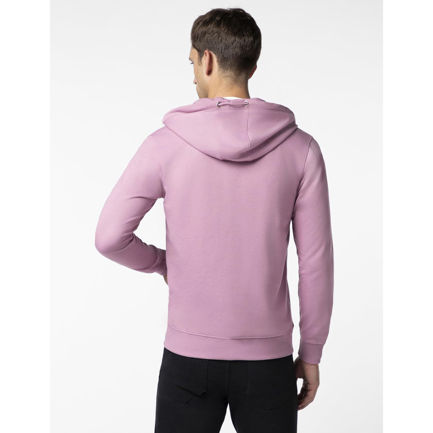 FYLTR Men's Casual Zip-Up Hoodie with Drawstring Detail - Utility Pockets | Full Zipper | Casual Winterwear for Men Peony Pink