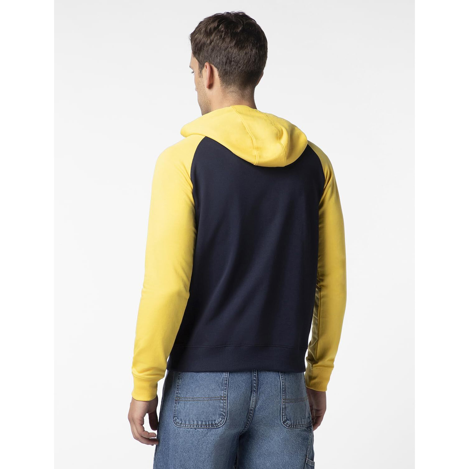 FYLTR Men's Casual Colourblock Raglan Hoodie with Drawstrings - Utility Pockets | Ribbed Hem & Cuff