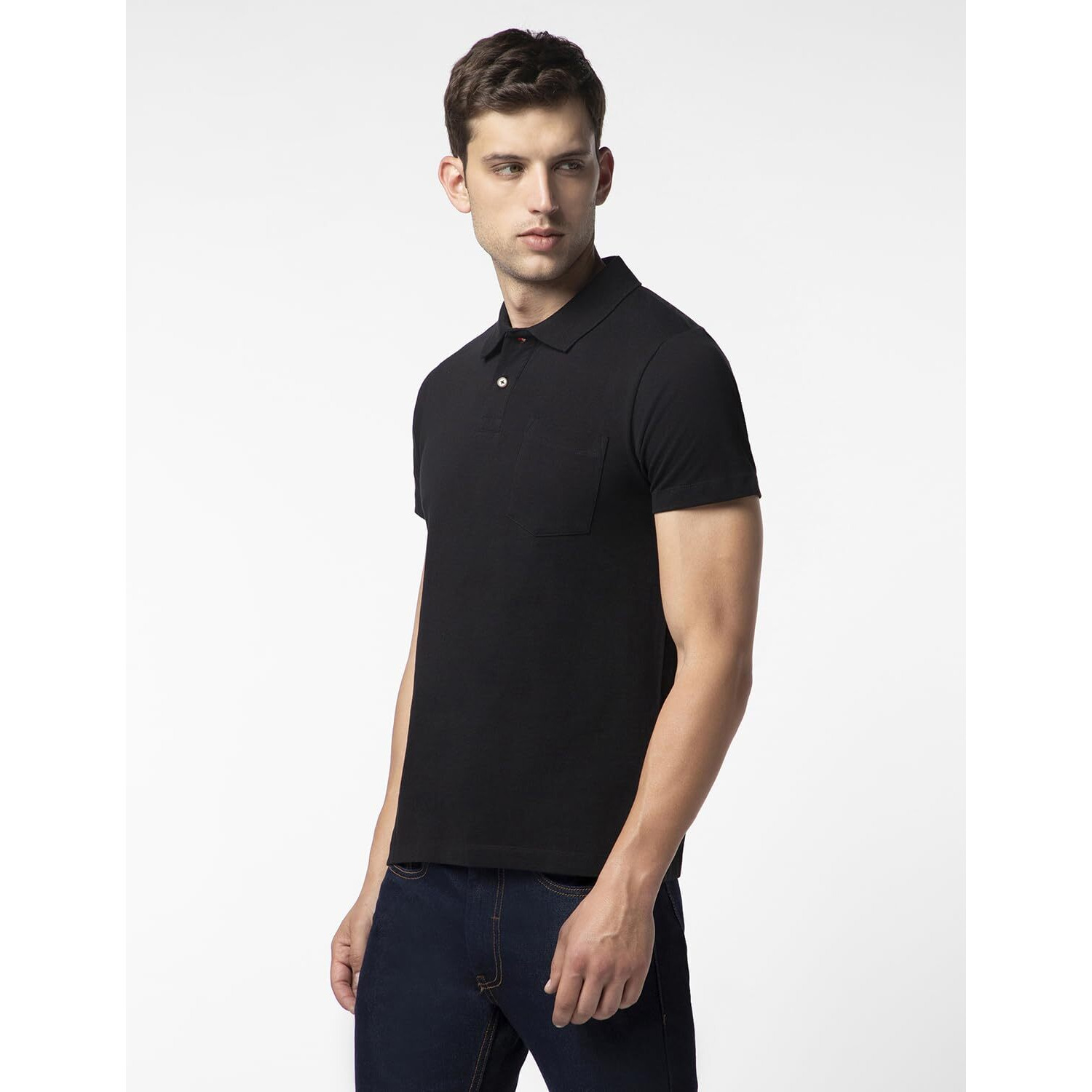 FYLTR Men's Solid Regular Fit Polo Shirt (FYLAW23MP-003_Black Beauty L)