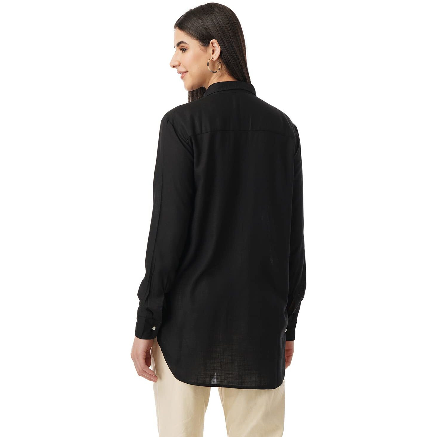FYLTR Women's Solid Regular Fit Shirt (FYLSS23WB-022_Black Heart S)