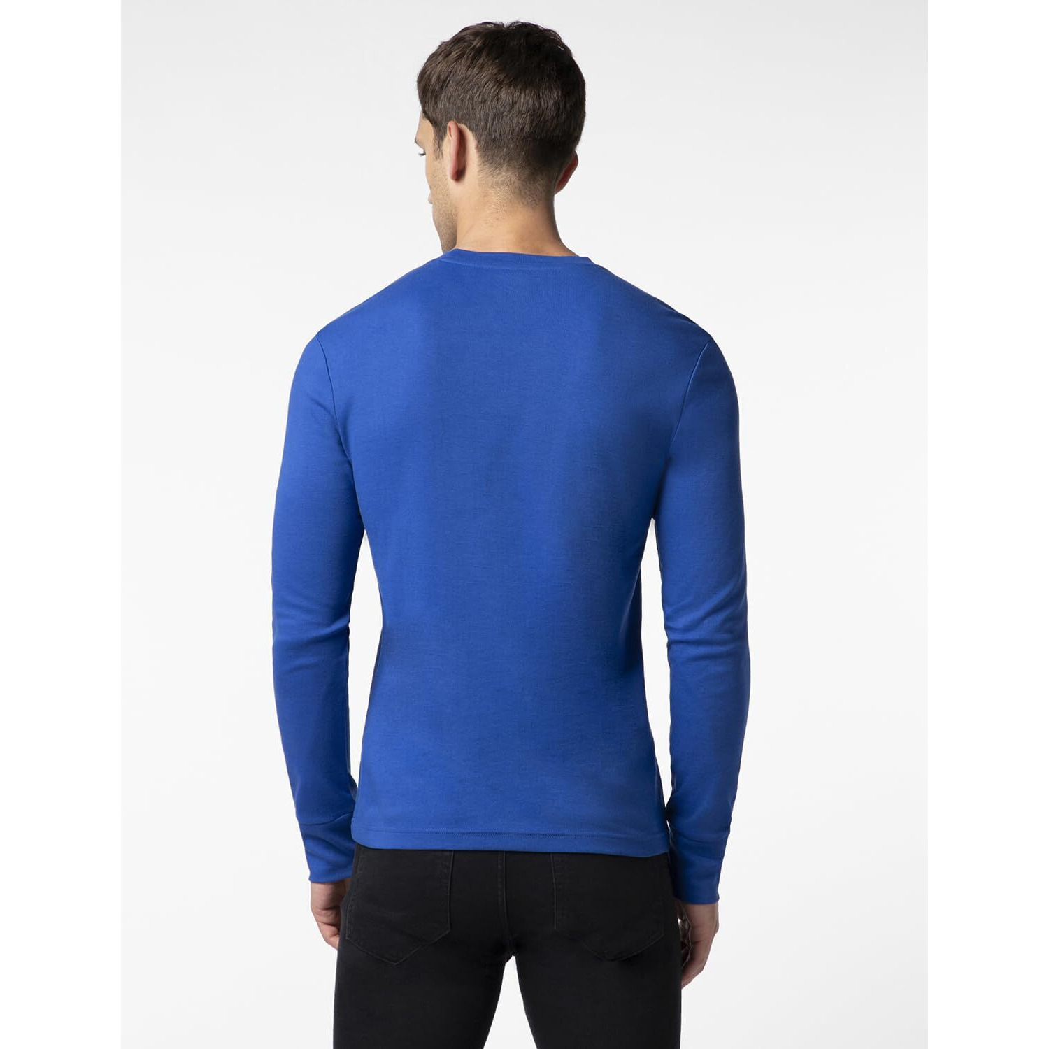 FYLTR Men's Casual Crewneck Full Sleeve T-Shirt with Stab Stitched Front Pocket Detail