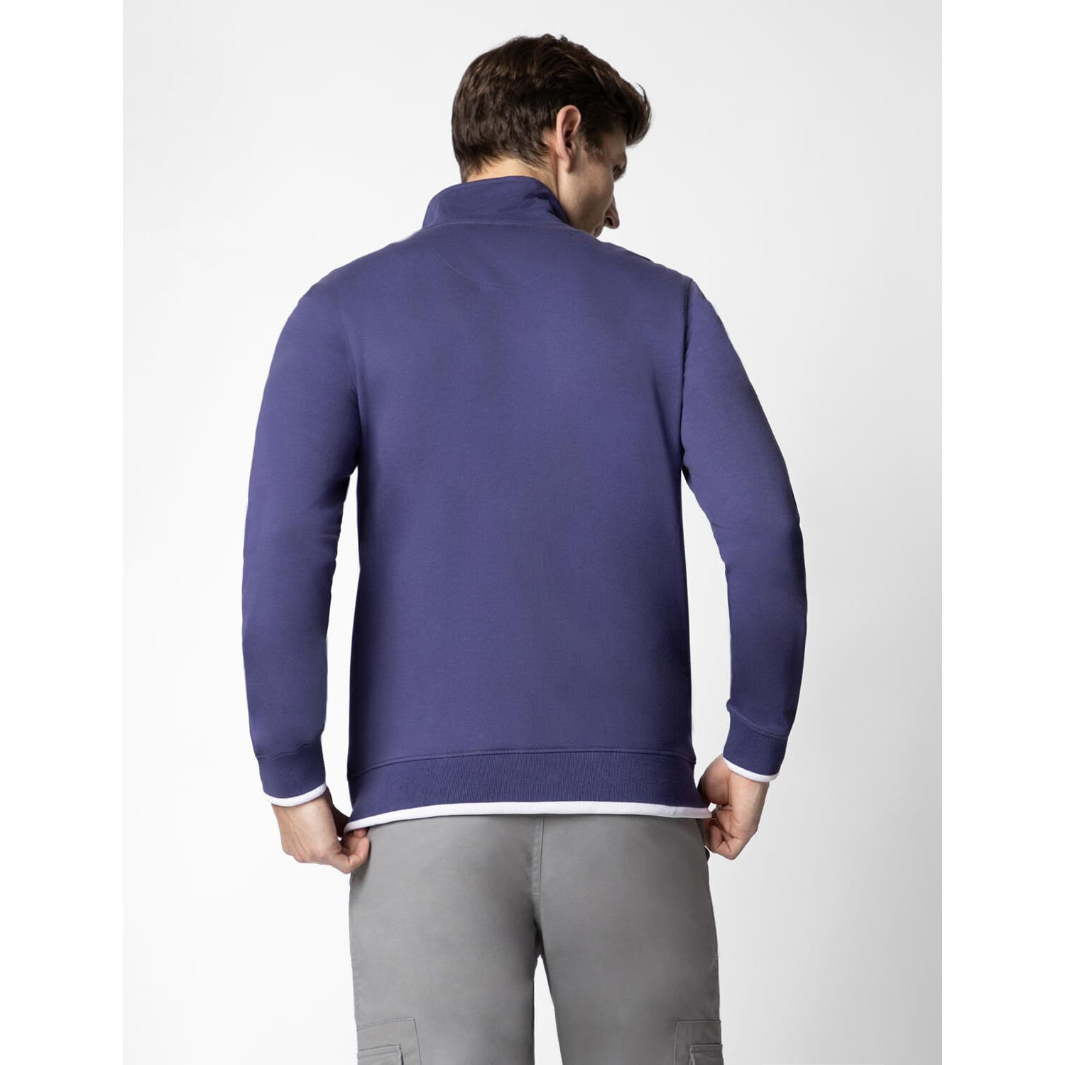 FYLTR Men's Casual Stand Collar Jacket With Rib Details - Full Zipper | Full Sleeve Branding | Casual Winterwear For Men