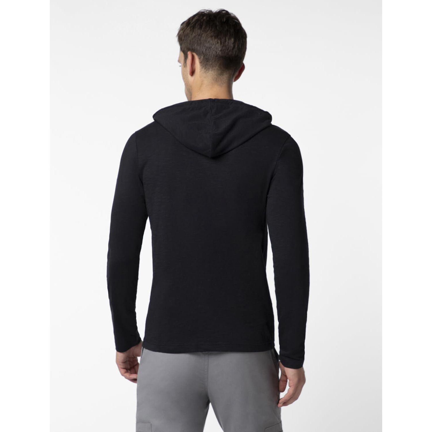 FYLTR Men's Casual Hoodie T-Shirt - Contrast Drawstring | Metal Button Accents | Casual Winterwear for Men