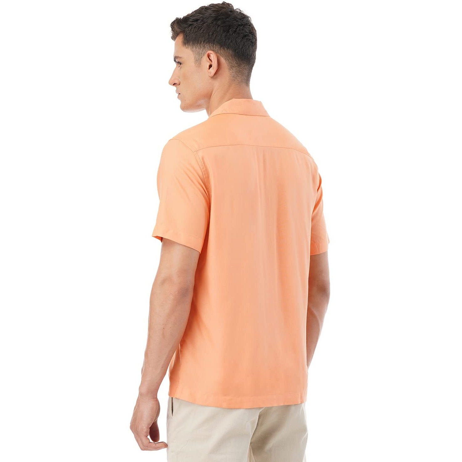 FYLTR Men's Solid Regular Fit Shirt (FYLSS23MS-016_Strange Orange S)