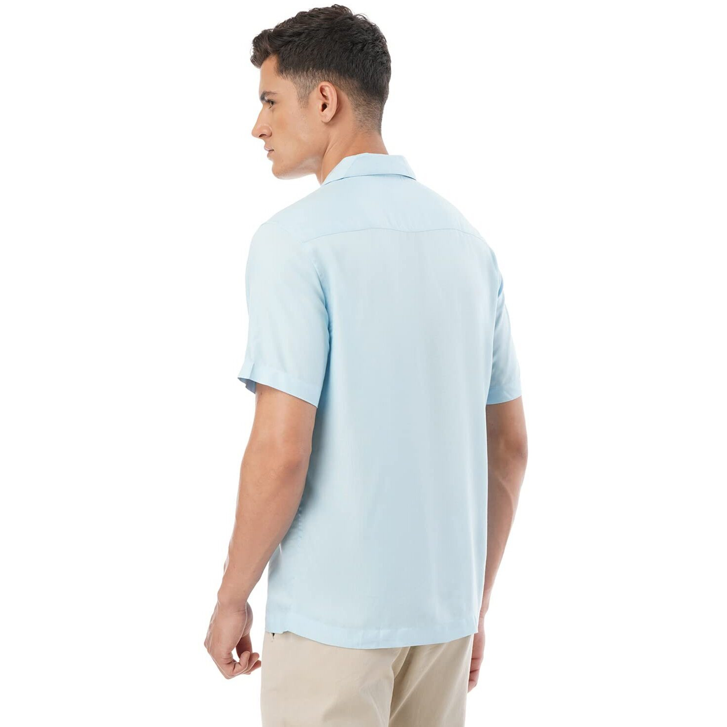 FYLTR Men's Solid Regular Fit Shirt (FYLSS23MS-016_Cool Blue XXL)