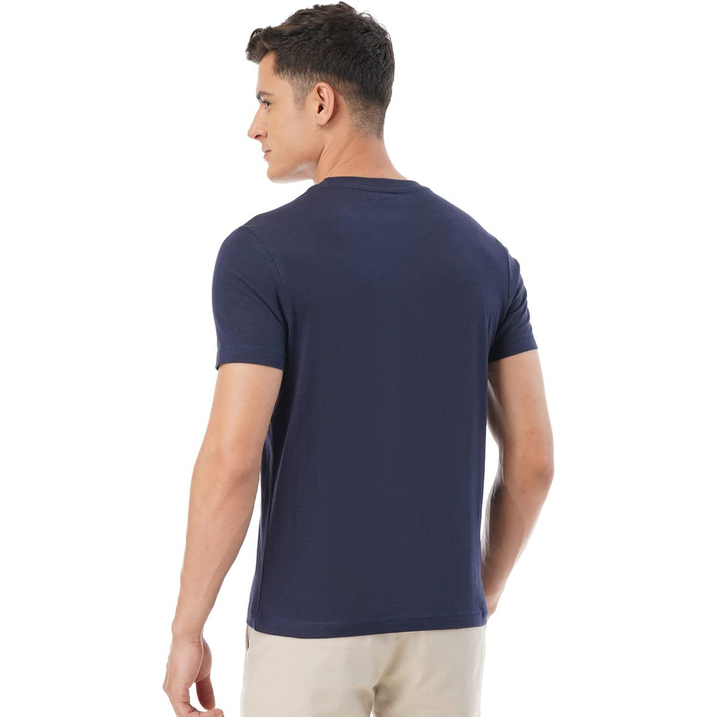 FYLTR Men's Solid Regular Fit T-Shirt (FYLSS23MTS-011_Blue Beats M)