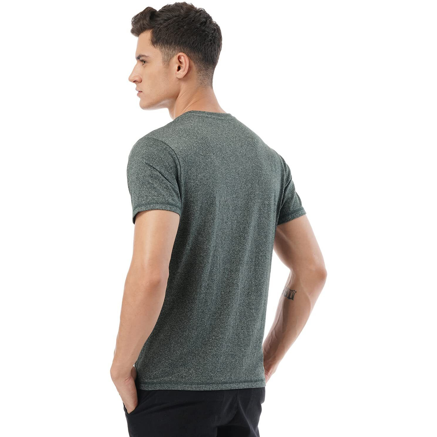FYLTR Men's Solid Regular Fit T-Shirt (FYLSS23MTS-010_Evergreen S)