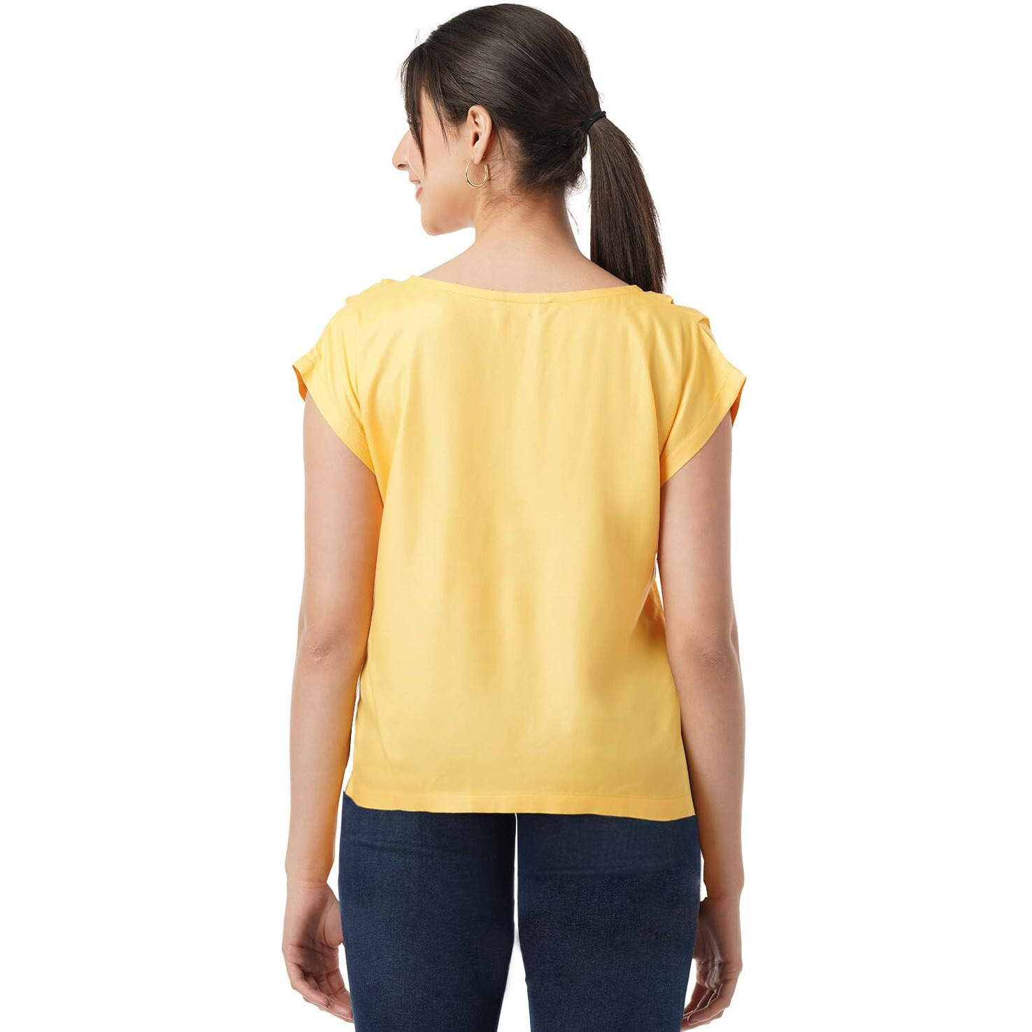 FYLTR Women's Solid Regular Fit Blouse (FYLSS23WB-018_Yell-ove S)