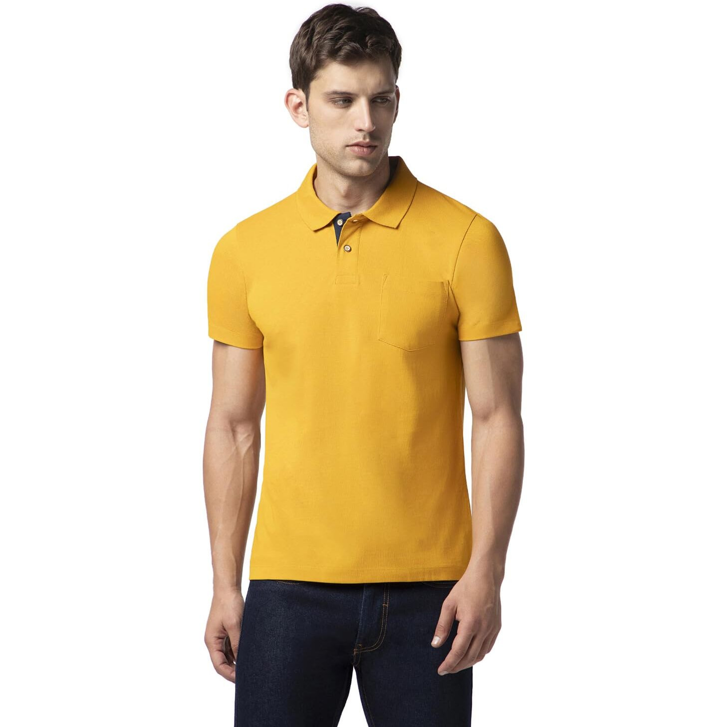 FYLTR Men's Solid Regular Fit Polo Shirt (FYLAW23MP-003_Hot Mustard M)