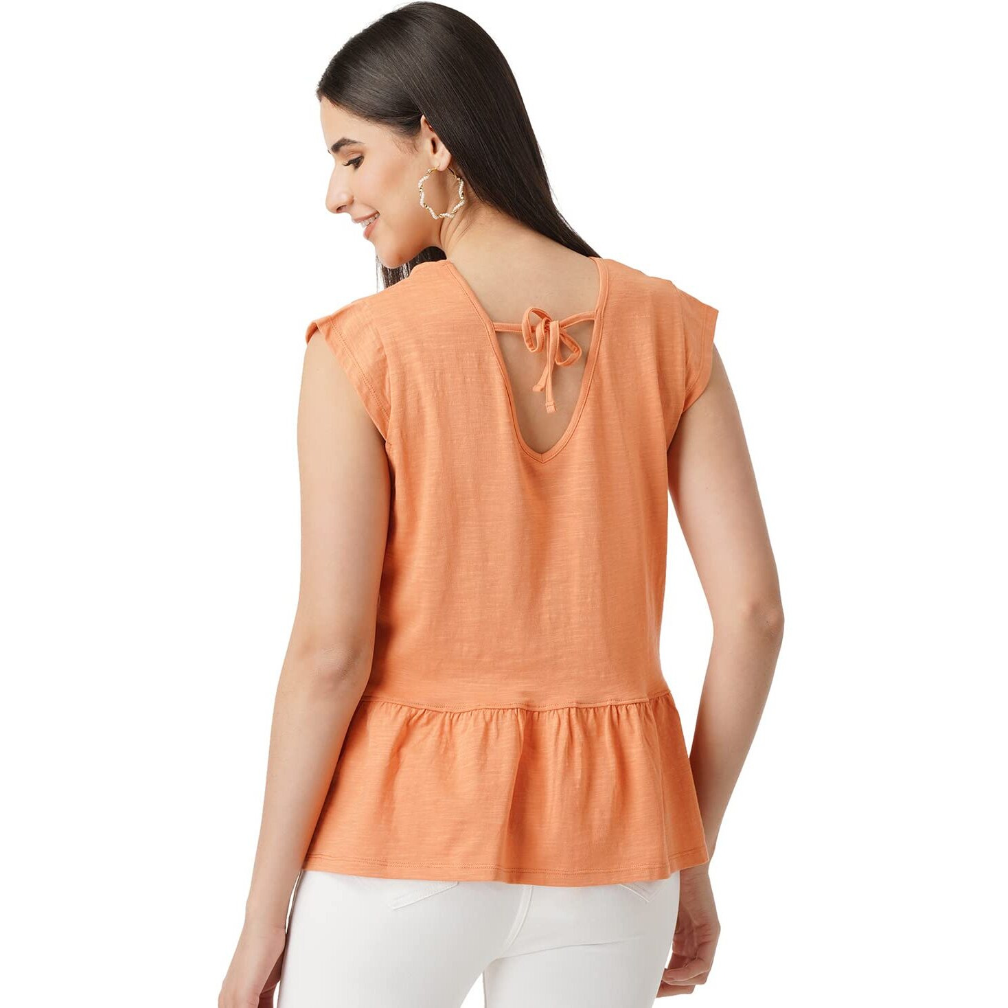FYLTR Women's Solid Regular Fit Blouse (FYLSS23WKT-001_Strange Orange XL)