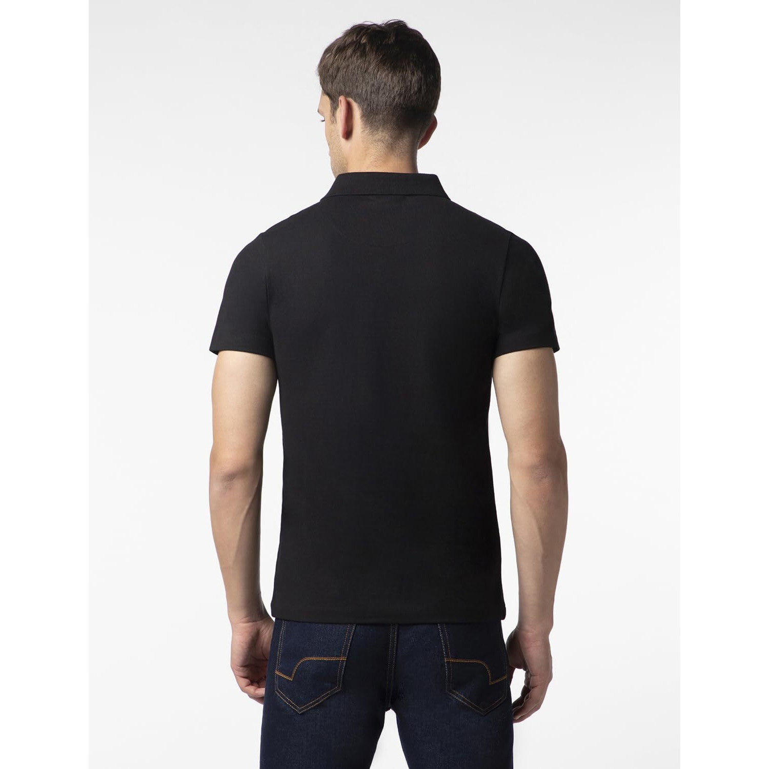 FYLTR Men's Solid Regular Fit Polo Shirt (FYLAW23MP-003_Black Beauty XL)