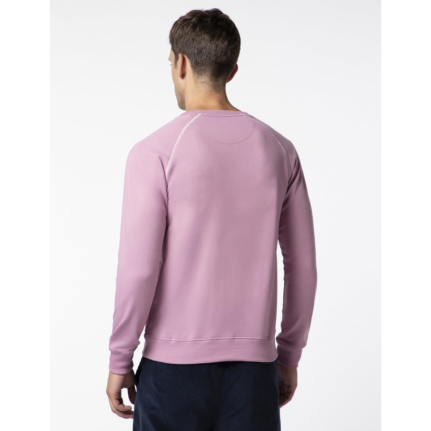 FYLTR Men's Casual Raglan Sleeve Sweatshirt with Pocket Detail - Full Sleeve | Rib Hem & Cuff | Casual Winterwear for Men Peony Pink