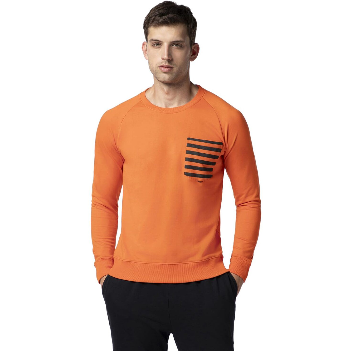 FYLTR Men's Casual Raglan Sleeve Sweatshirt with Pocket Detail - Full Sleeve | Rib Hem & Cuff | Casual Winterwear for Men