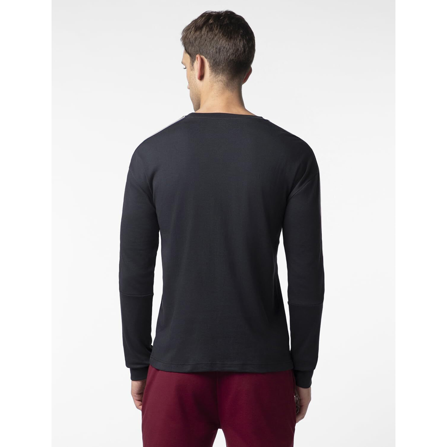 FYLTR Men's Casual Drop Shoulder Full Sleeve T-Shirt with Knitted Tape Sleeve Detail