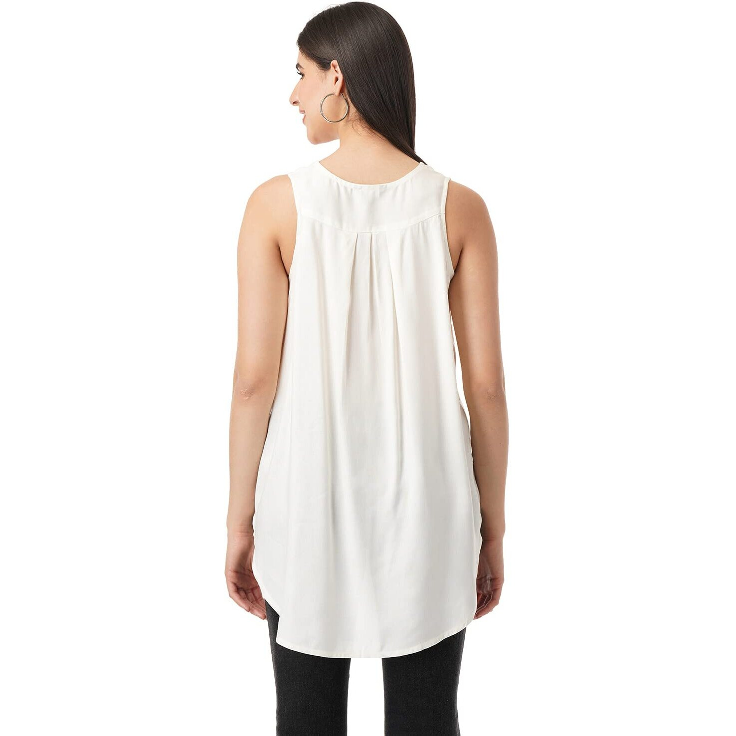 FYLTR Women's Solid Regular Fit Blouse (FYLSS23WB-014_Ivory White XL)