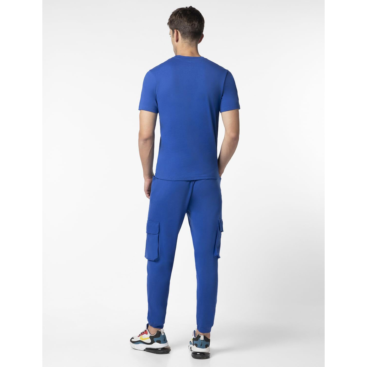 FYLTR Men's Crewneck T-shirt & Cargo Jogger Co-ord Set - 100% Cotton | Half Sleeve T-shirt| Jogger with Side & Cargo Pockets