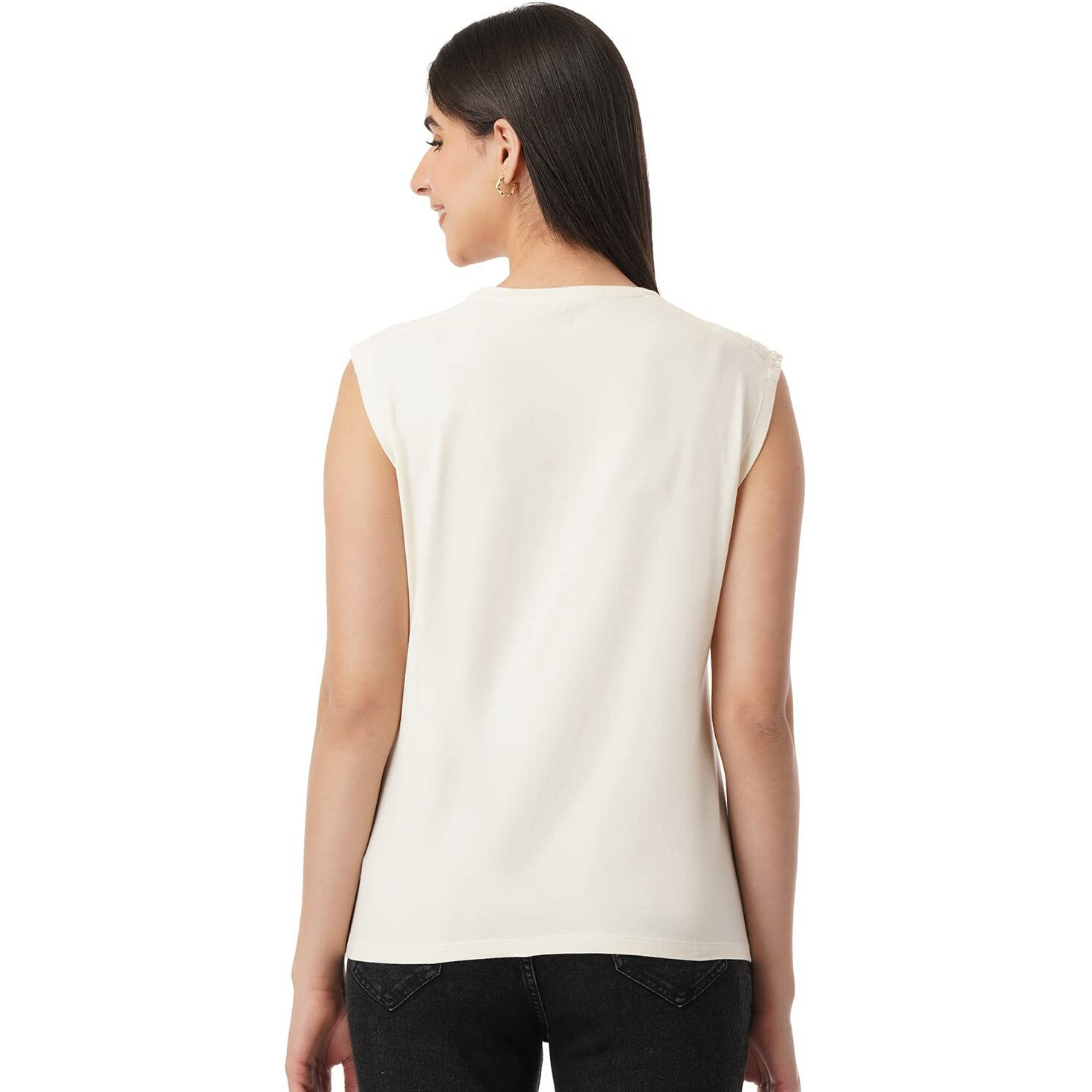 FYLTR Women's Solid Regular Fit Blouse (FYLSS23WKT-006_Ecru Beauty XL)