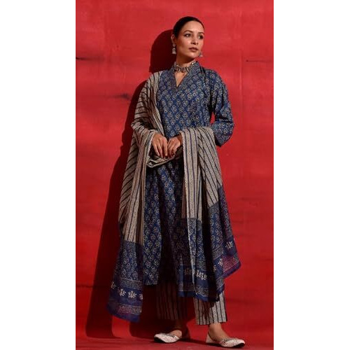 Kurta Set For Women || 3pic Kurta For Women (SSP-244-277-278) (Blue, M)