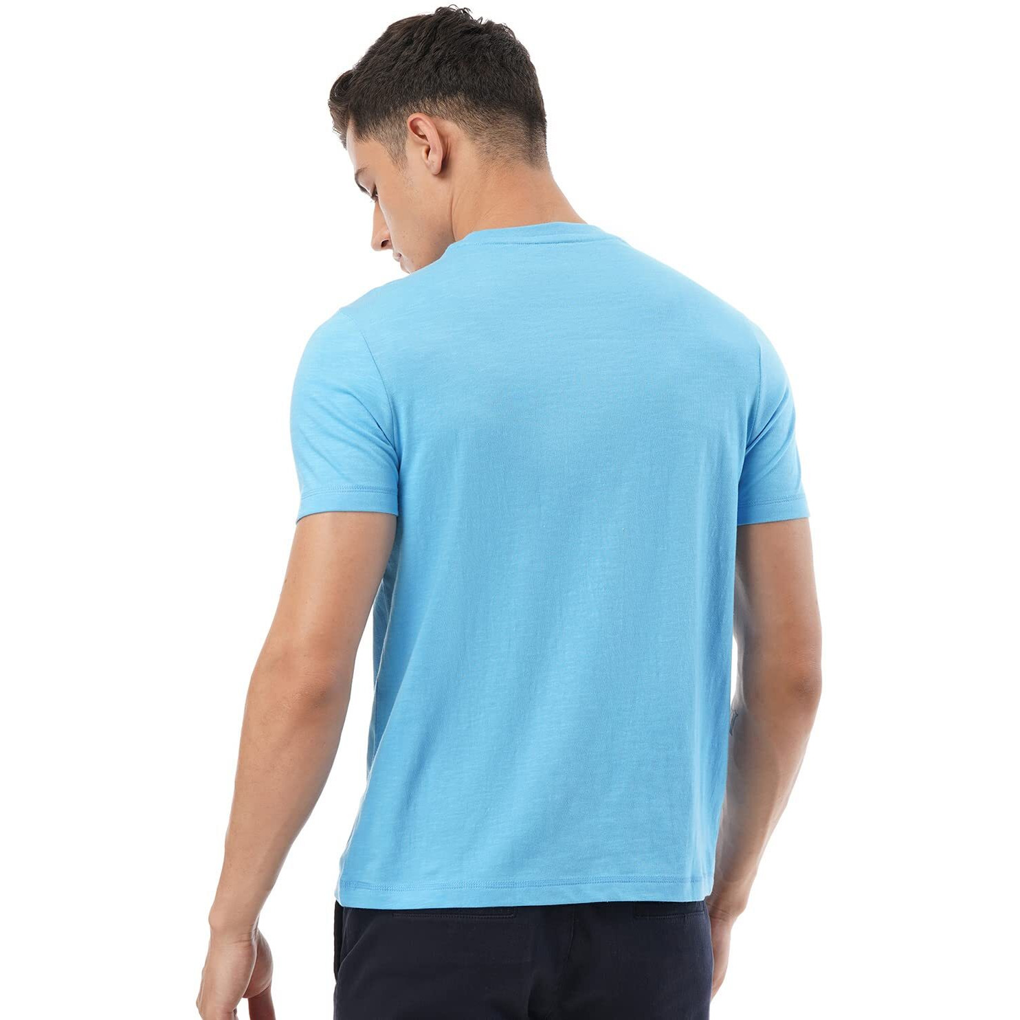 FYLTR Men's Solid Regular Fit T-Shirt (FYLSS23MTS-011_You Blue XL)