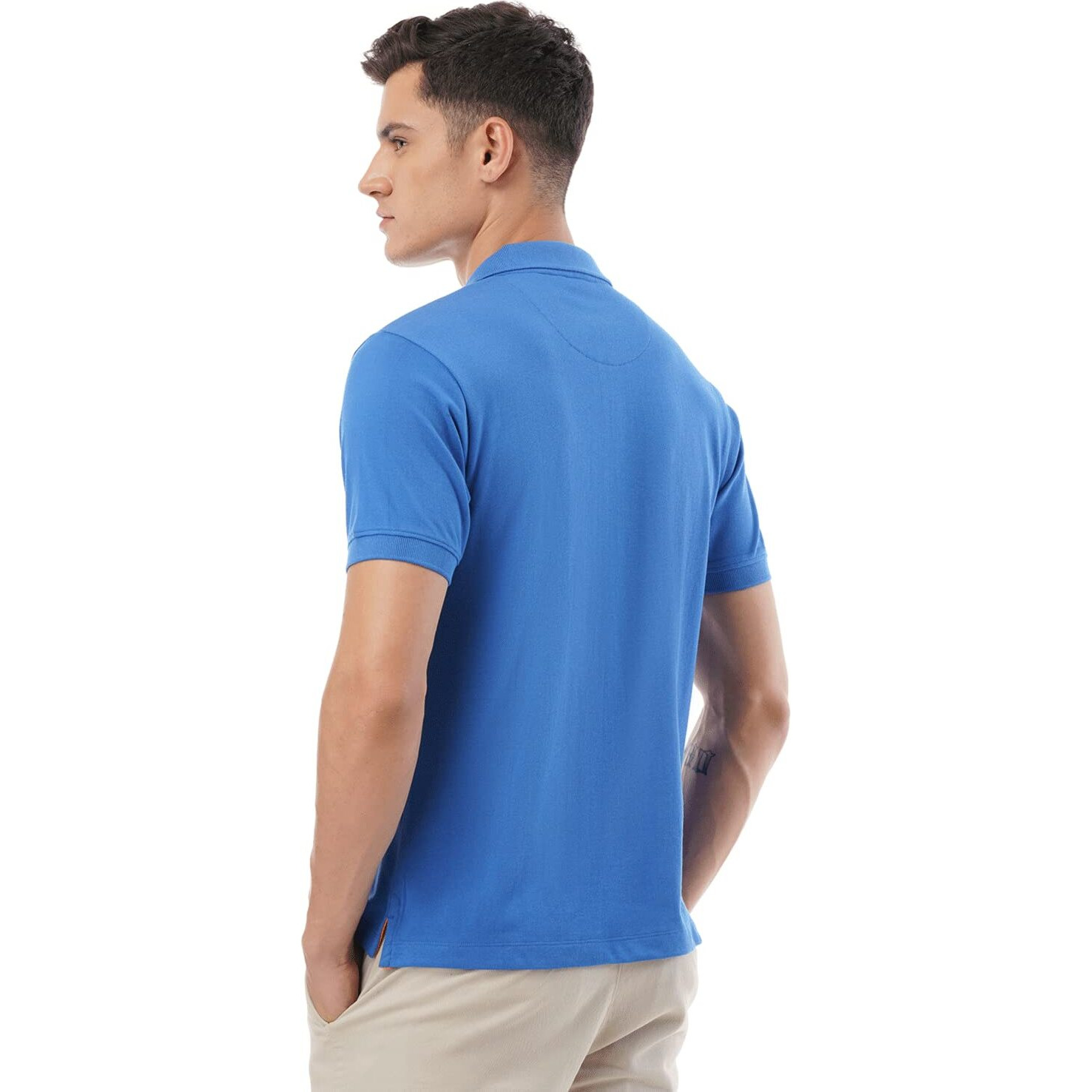 FYLTR Men's Solid Regular Fit Polo Shirt (FYLSS23MP-006_Blue Crew L)