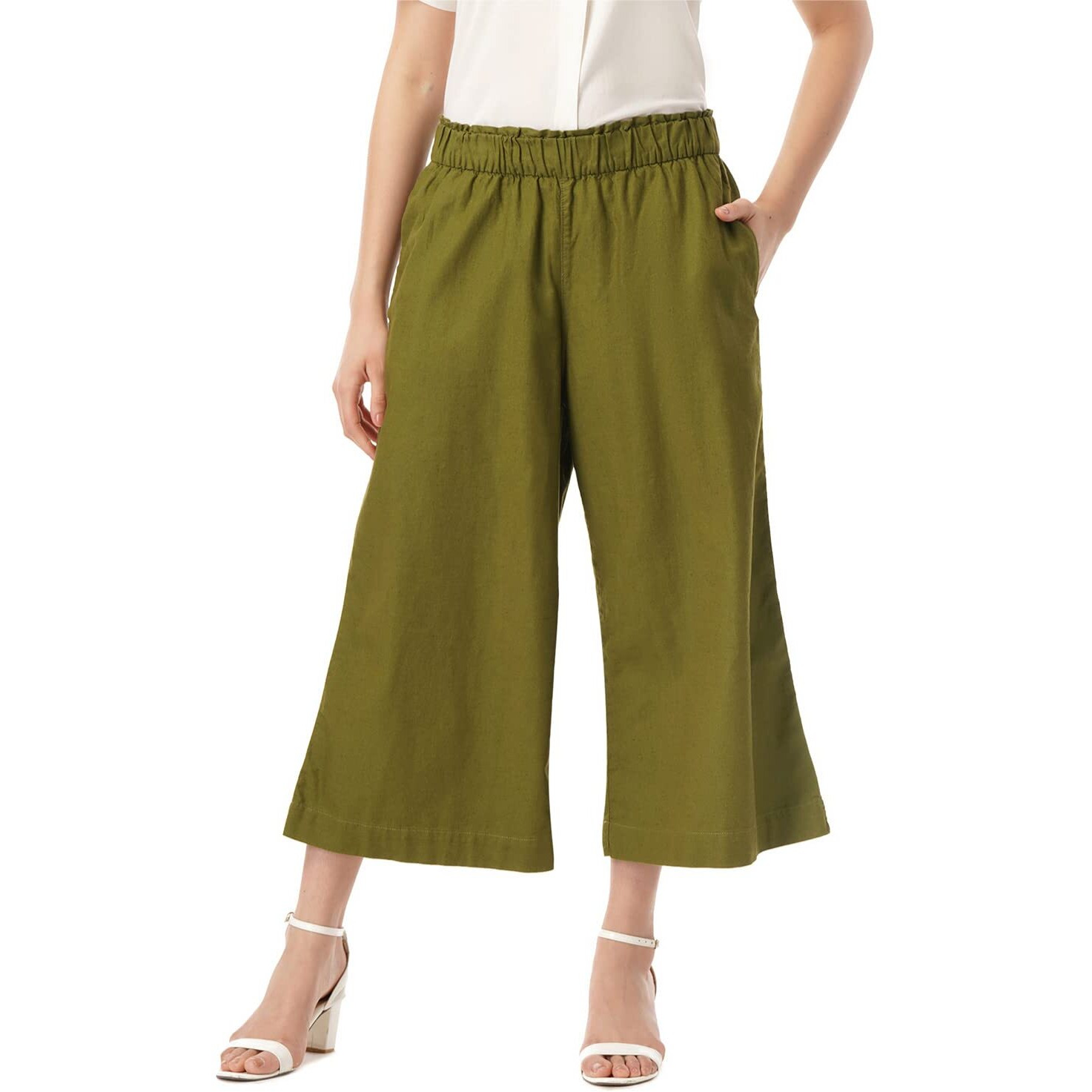 FYLTR Women's Regular Pants (FYLSS23WP-033_Alive Olive_28)