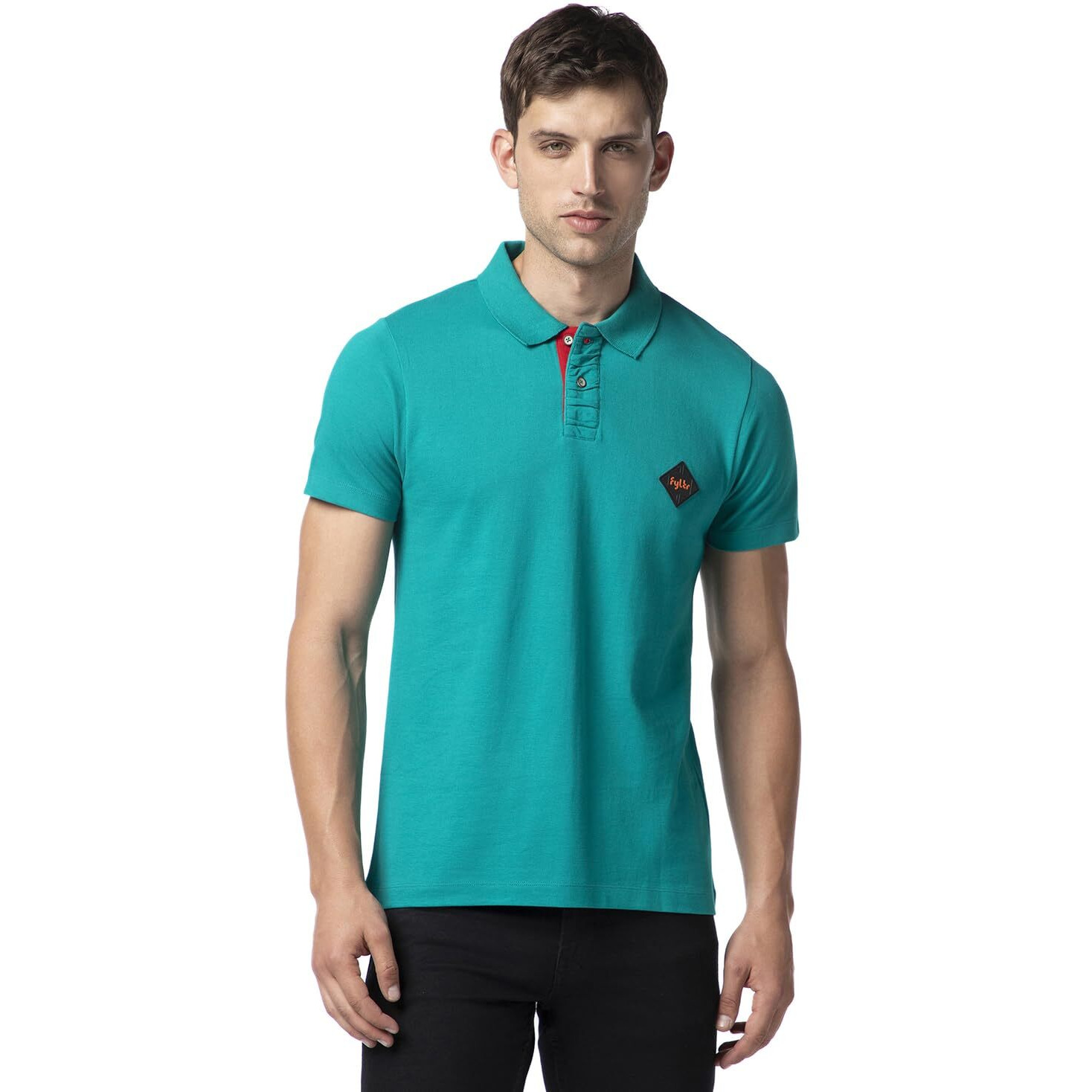 FYLTR Men's Solid Regular Fit Polo Shirt (FYLAW23MP-004_Legion Teal M)