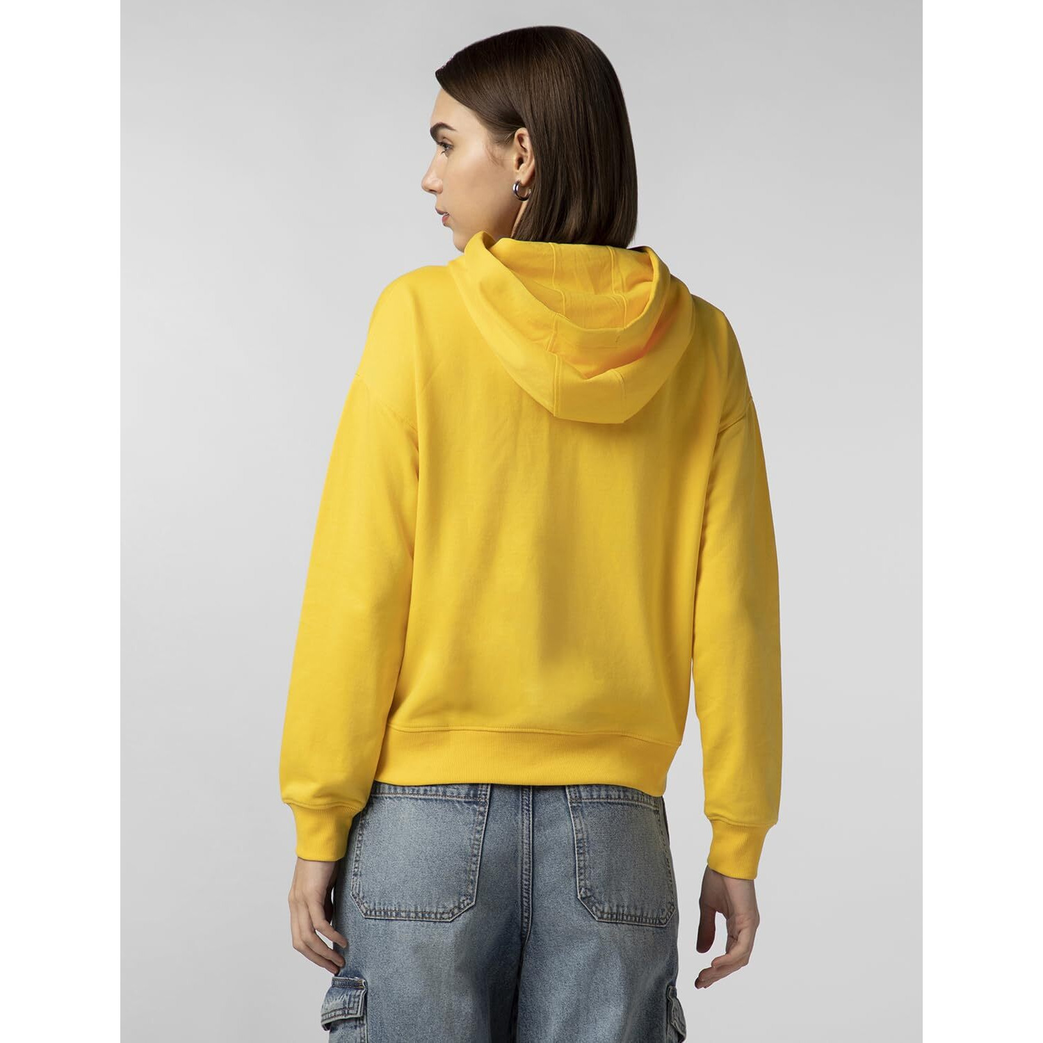 FYLTR Women's Casual Hoodie with Stripe Tape - Rib Hem & Cuff | Drop Shoulder | Casual Winterwear for Women Mellow Yellow