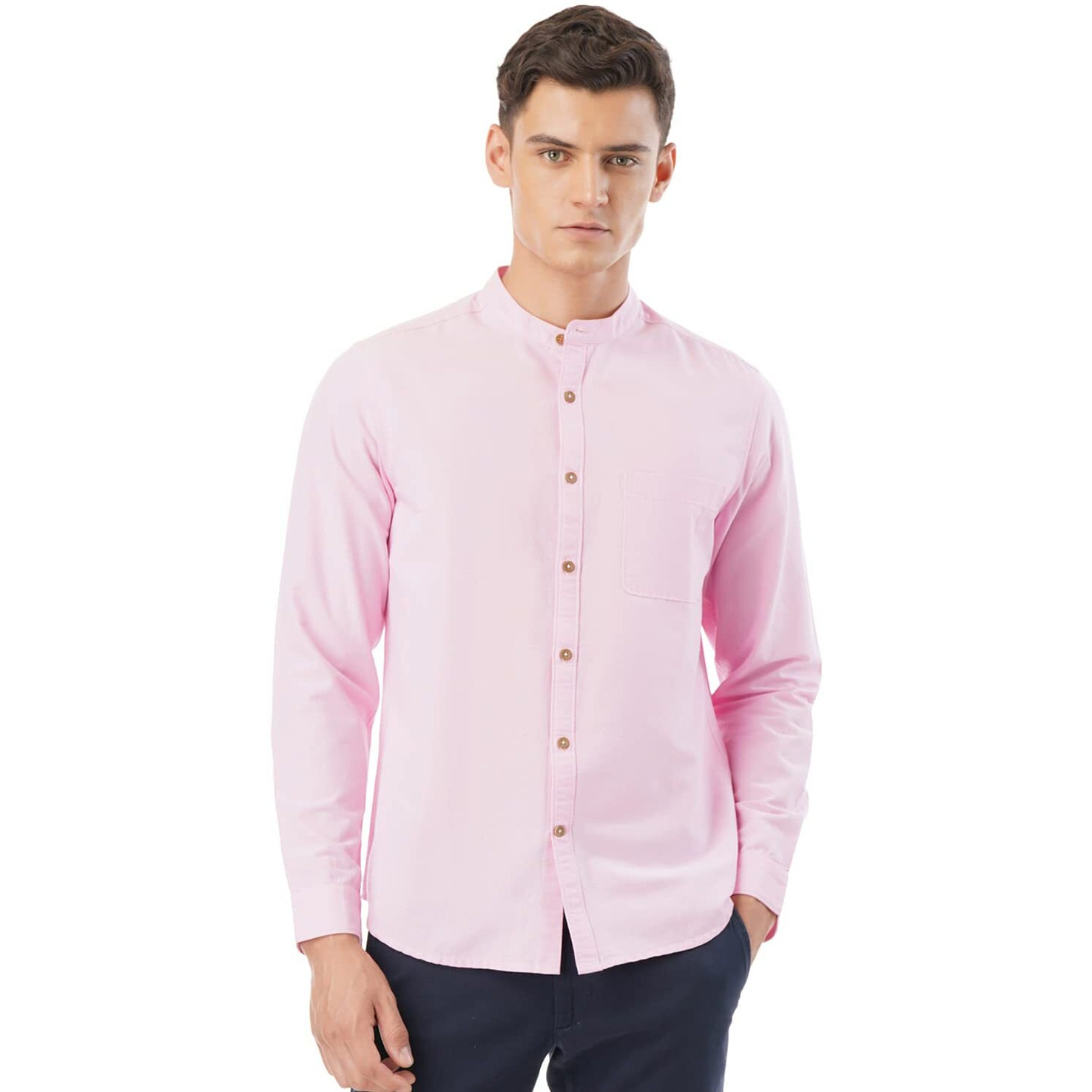 FYLTR Men's Solid Slim Fit 100% Cotton, Linen Look Casual Shirt