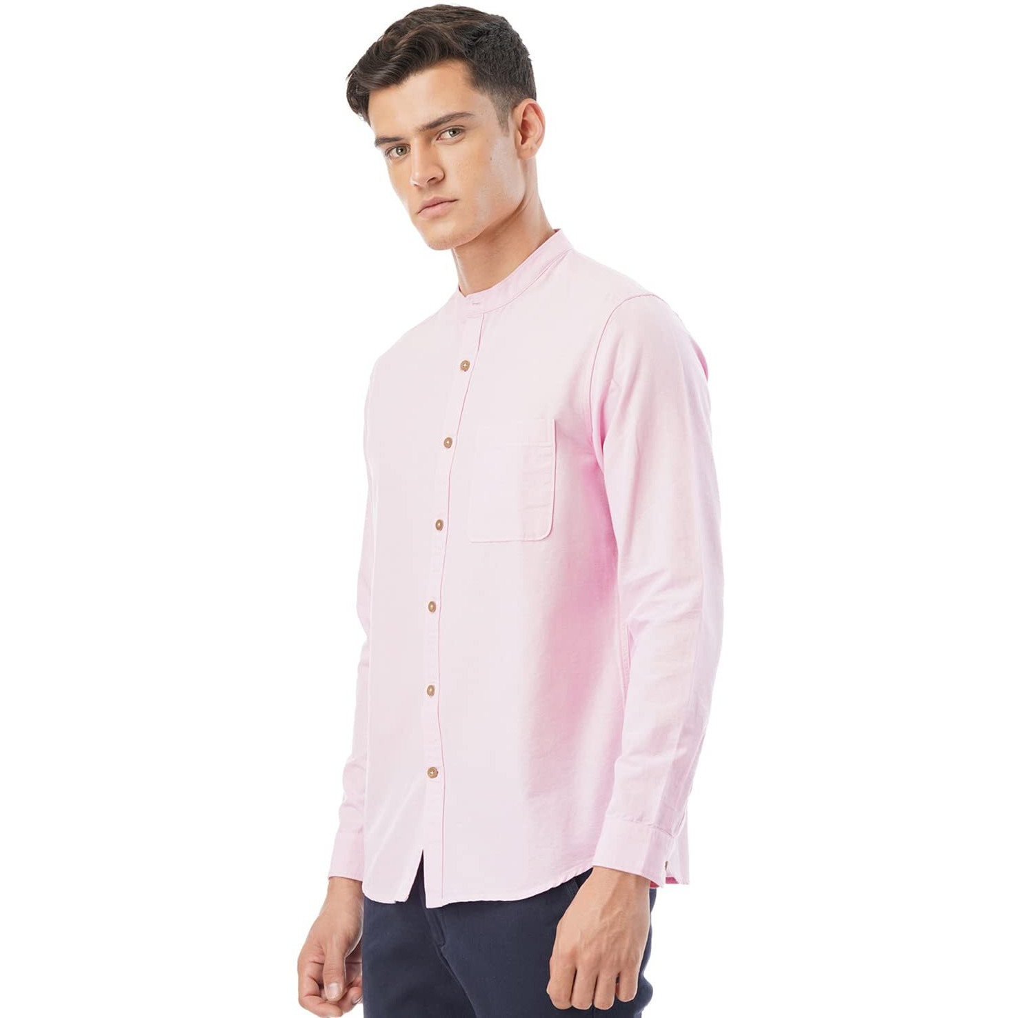 FYLTR Men's Solid Slim Fit 100% Cotton, Linen Look Casual Shirt