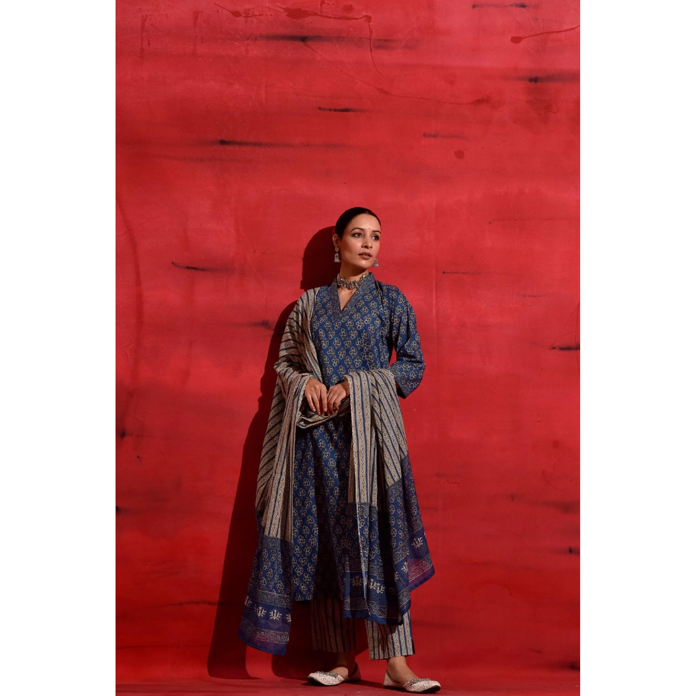 Kurta Set For Women || 3pic Kurta For Women (SSP-244-277-278) (Blue, XL)