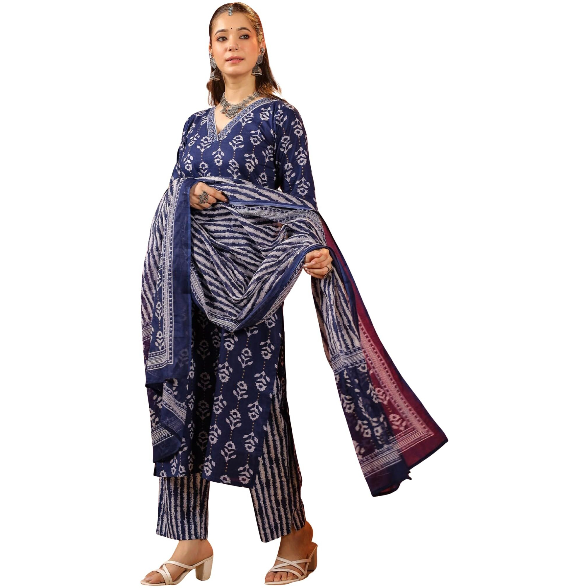 Kurta Set For Women || 3 Pic Kurta For Women (SP-245-247) (Blue, XL)