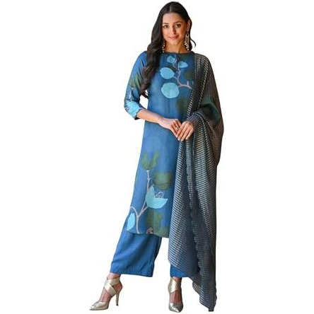 Kurta Set For Women || 3pic Kurta For Women (SP 212-233) (Blue, S)