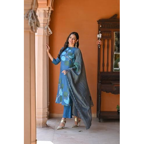 Kurta Set For Women || 3pic Kurta For Women (SP 212-233) (Blue, S)