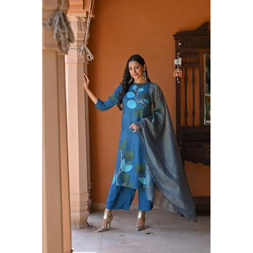 Kurta Set For Women || 3pic Kurta For Women (SP 212-233) (Blue, S)