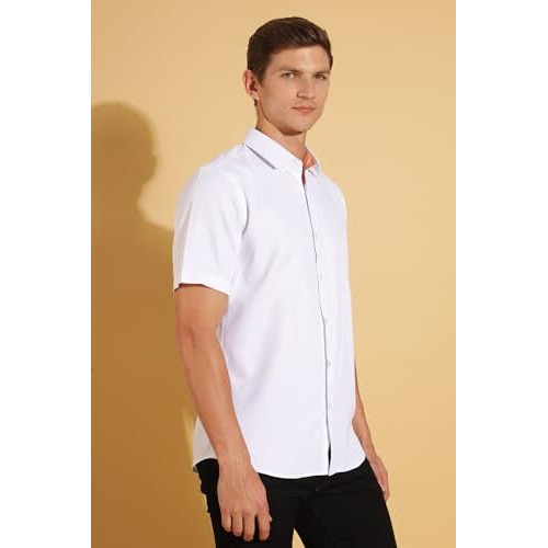 FYLTR Shirts for Men || Half Slevee Shirt || Men Shirt (in, Alpha, 2XL, Crisp Ivory)