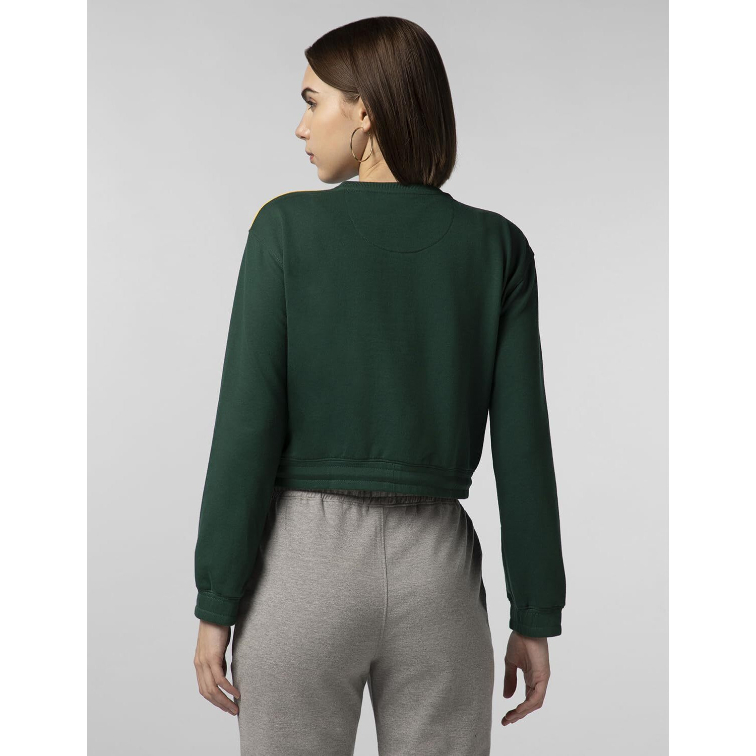 FYLTR Women's Round Neck Drop Shoulder Sweatshirt - Full Sleeve | Elasticated Waist & Cuff | Boxy Fit | Stripe Detailing