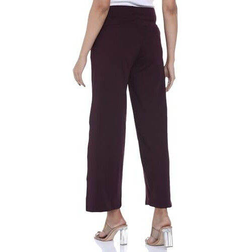 FYLTR Women's Relaxed Dress Pants (FYLAW24WP-503_Cocoa Brown