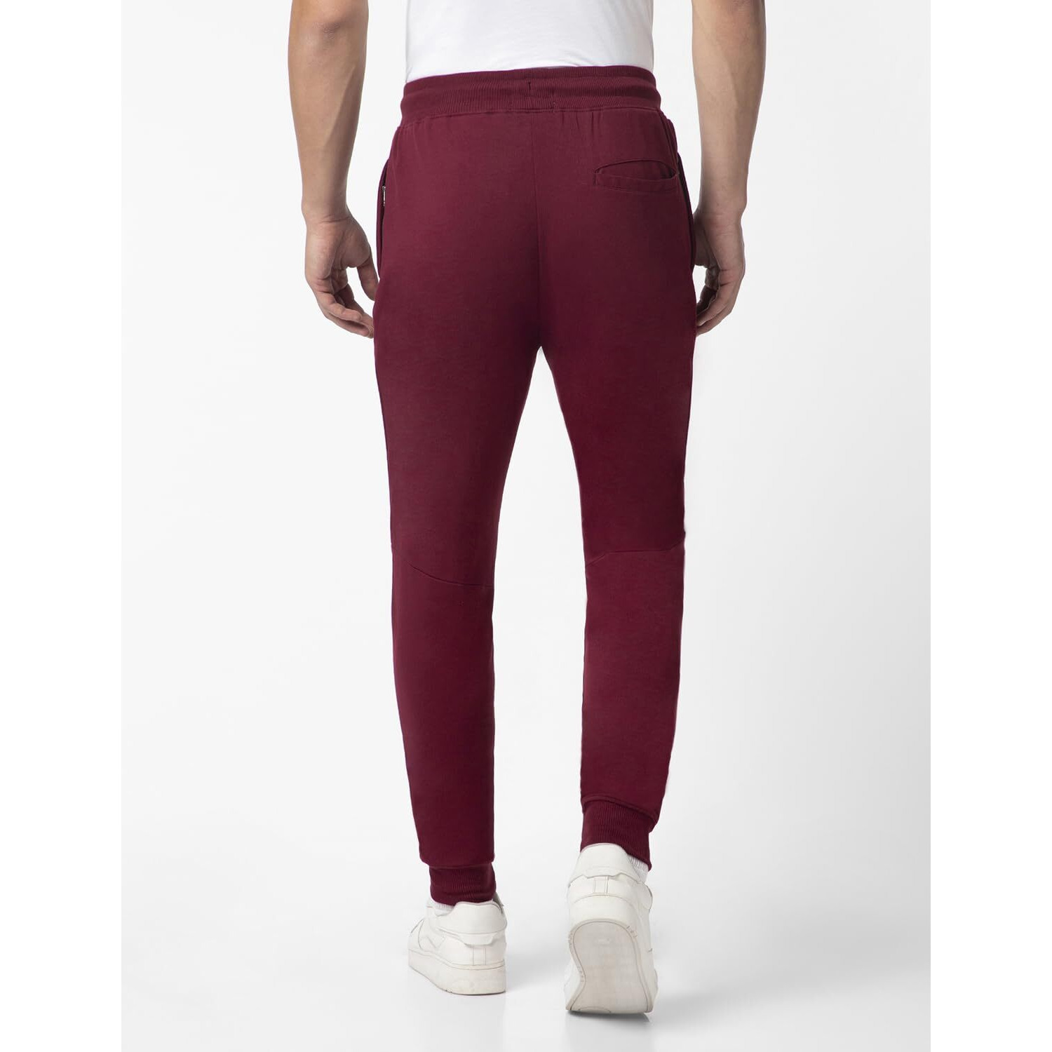 FYLTR Men's Casual Straight Leg Joggers with Stripe Tape Detail - Elasticated Waist with Drawstring | Zip Pockets | Solid Color