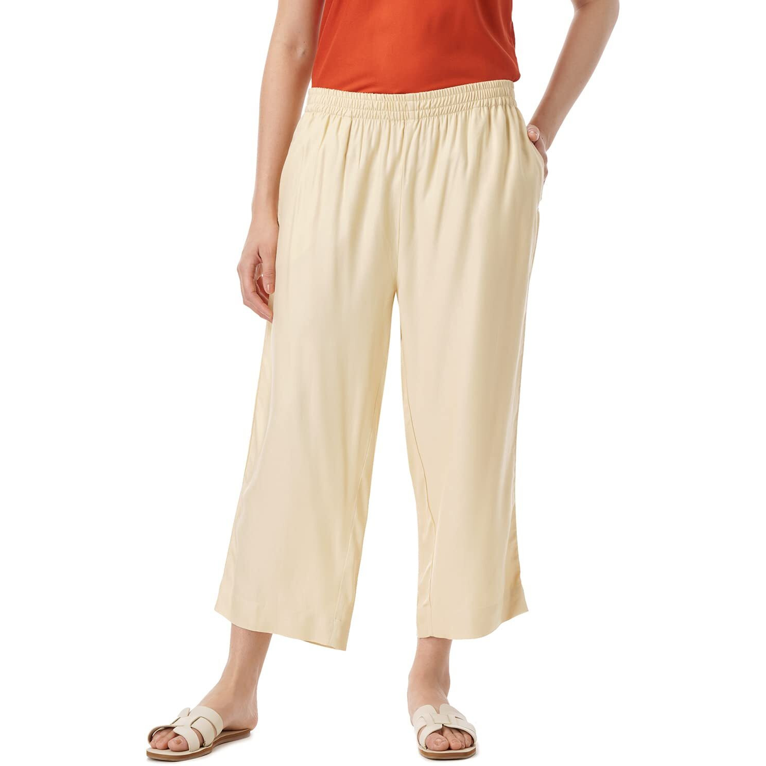 FYLTR Women's Regular Pants (FYLSS23WP-028_Goa Sands_28)