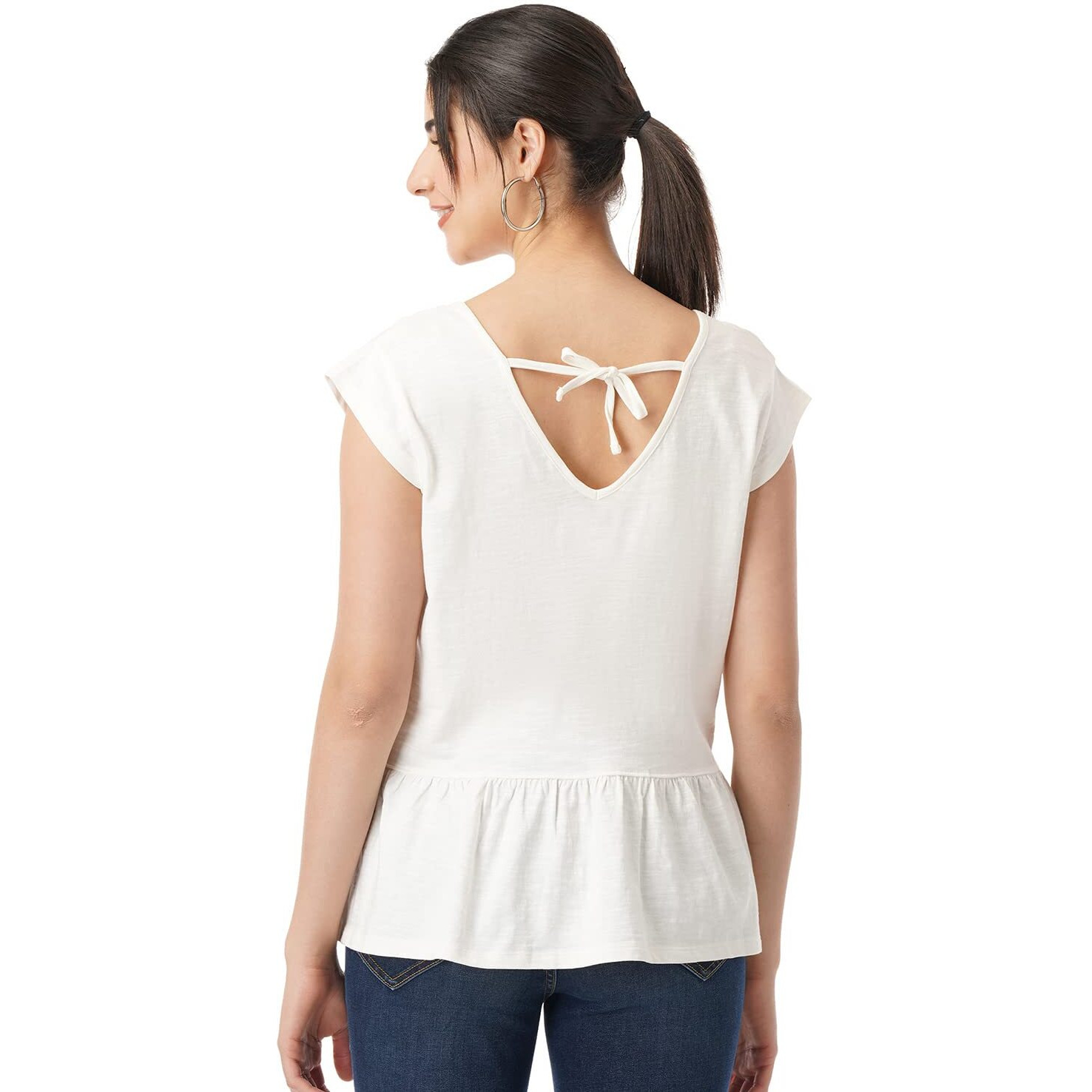 FYLTR Women's Solid Regular Fit Blouse (FYLSS23WKT-001_Ecru Beauty M)