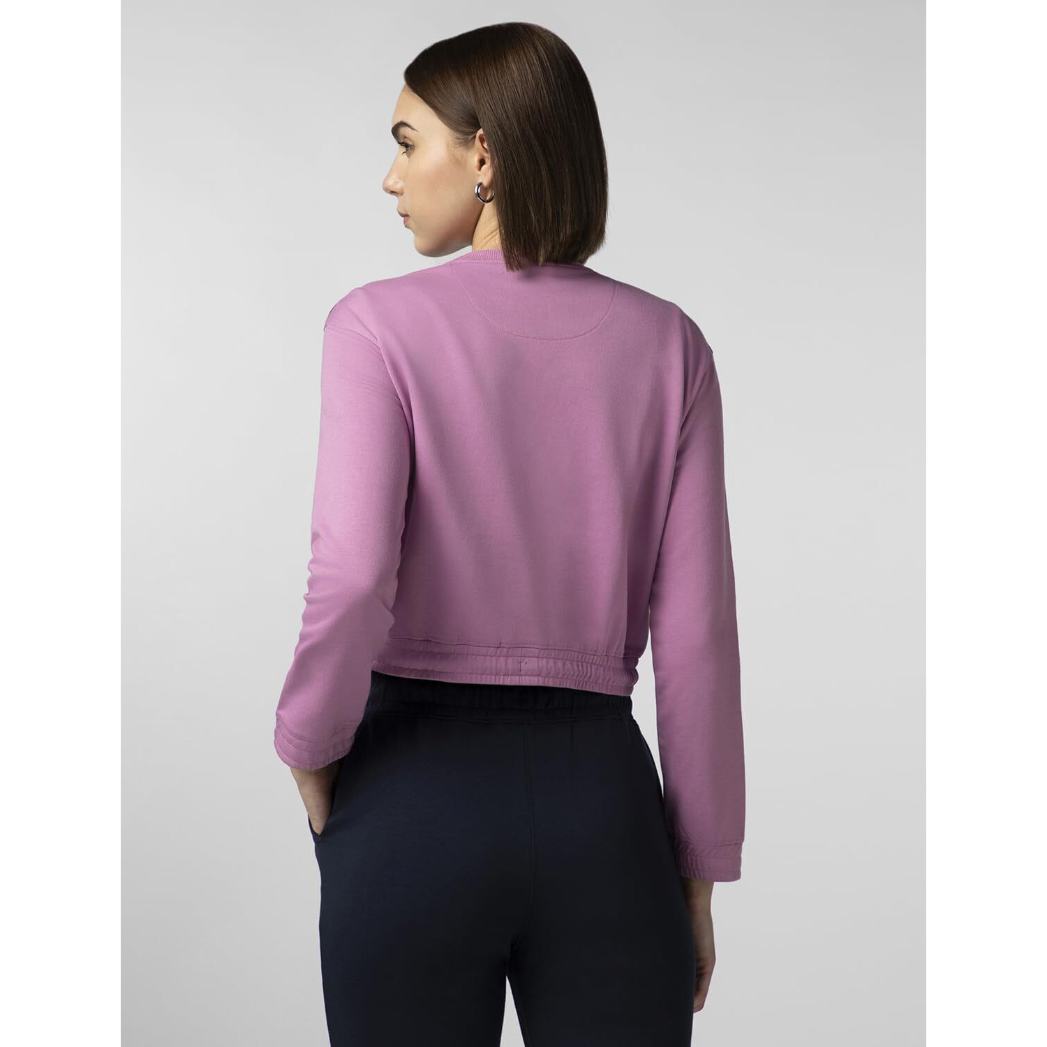 FYLTR Women's Round Neck Drop Shoulder Sweatshirt - Full Sleeve | Elasticated Waist & Cuff | Boxy Fit | Stripe Detailing